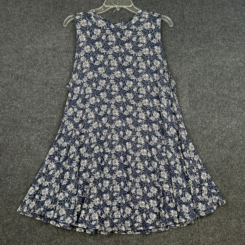 Lane‎ Bryant Women's Short Sleeve Tunic Top Blue White Floral Size 14/16 Casual
